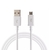 Vista de un cable USB a micro USB de 1.80 metros de longitud, con conectores en ambos extremos.
