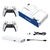 Consola Game Stick 4K Pro M15 con dos controladores inalámbricos, un dispositivo de almacenamiento y cables para conexión.