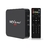 Box de TV MXQ Pro 4K con control remoto, puertos USB y ranura para tarjeta SD.