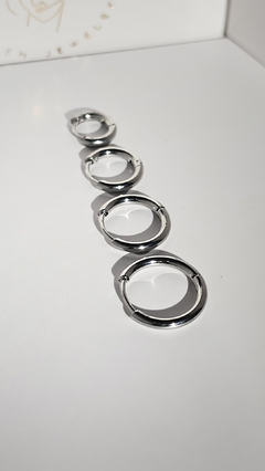 Argollita acero silver (unidad) - AfroditaStudio