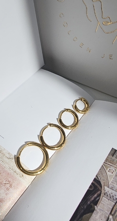 Argollita acero gold (unidad) - AfroditaStudio