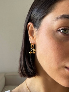 Aros cherry gold (par) - tienda online