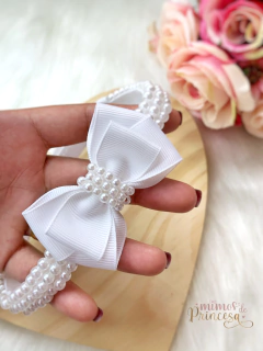 Tiara bordada com laço Sofia