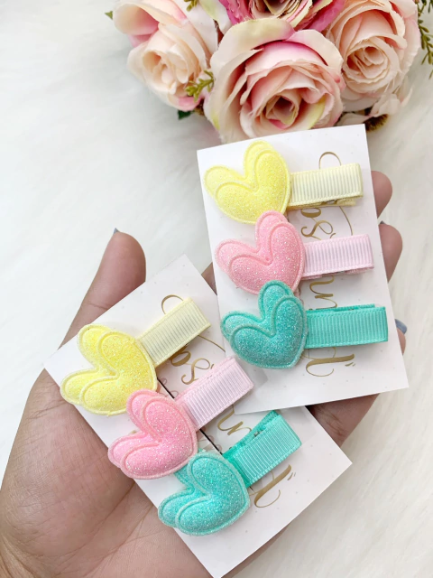 Trio de Clips Corações