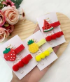 Hair Clip Duplinha Frutinhas (Fruta+Pompom)