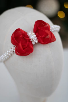 Tiara bordada com laço Red - comprar online