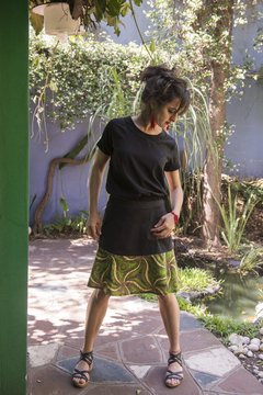 Falda Africana Negra y Verde - comprar online