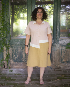 Vestido Pekin Rosa viejo y Avellana