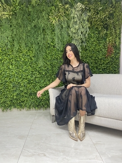 Vestido de tule preto 3 marias na internet