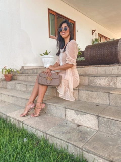 Poá nude de tule - comprar online