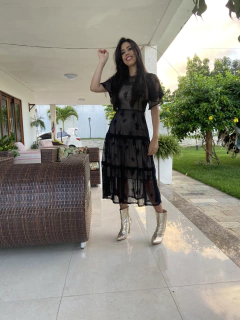 Vestido de tule preto 3 marias - loja online