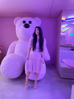 Vestido laser rosê com bicos - Erica Rafaelly