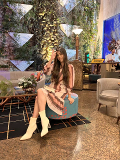 Vestido tecido estampado transpassado - Erica Rafaelly