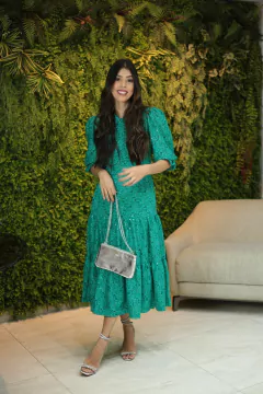 Verde de Renda com paetês na internet