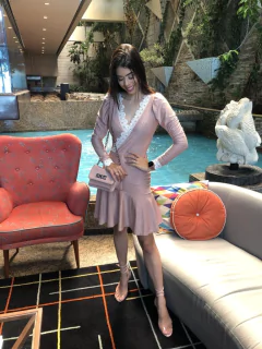 Vestido Poá Rosa - comprar online