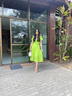 Vestido 3 marias verde neon - comprar online