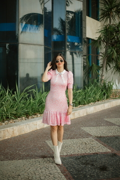 Vestido tweed com detalhes rosê - Erica Rafaelly