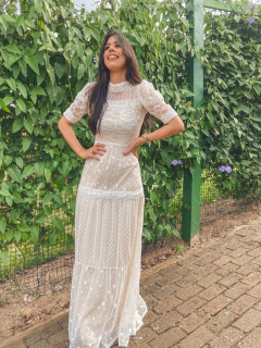 Vestido longo noiva tule e renda na internet