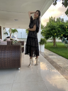 Vestido de tule preto 3 marias - Erica Rafaelly