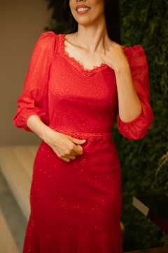 Vestido glitter vermelho - loja online