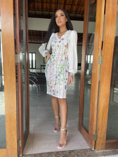 Vestido tule bordado off - comprar online