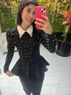 vestido peplum perolas na internet