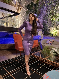 Vestido roxo tweed com lurex - Erica Rafaelly