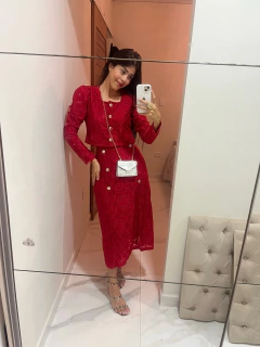 Conjunto vermelho renda - comprar online
