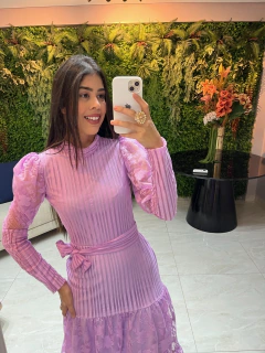 Vestido lavanda mix de renda - Erica Rafaelly