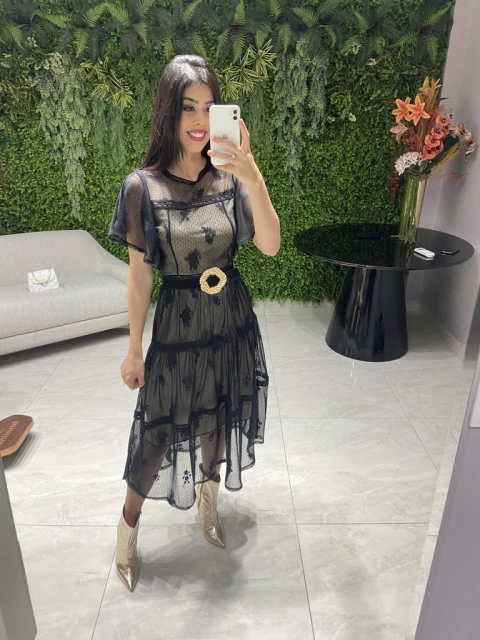 Vestido de tule preto 3 marias