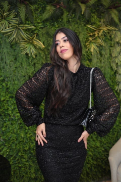 Vestido preto lurex - loja online