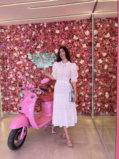 Vestido laiser branco com pedrarias - Erica Rafaelly