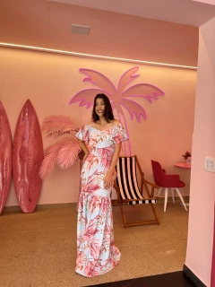 Vestido longo sereia e ciganinha estampado - comprar online