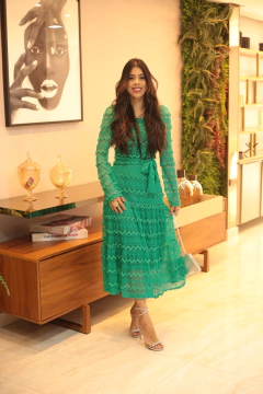 Vestido verde renda desfiada - Erica Rafaelly