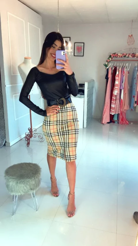 Vestido ( napa com xadrez )