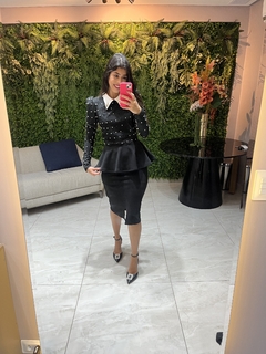vestido peplum perolas - comprar online