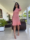 Tubinho com babado - Renda mesclada salmon