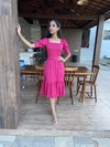 Vestido rosa canelado