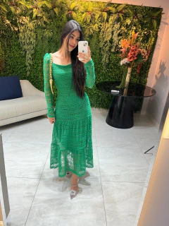 Vestido renda tricot verde - Erica Rafaelly