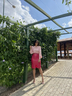 Vestido blusa cambraia e saia napa - Erica Rafaelly