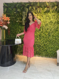 Vestido renda pink