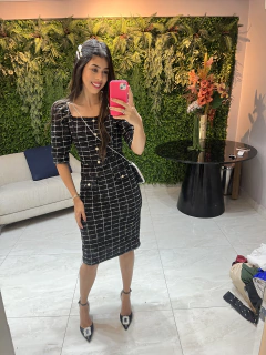 vestido tweed versao manga curta - loja online