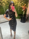 vestido tubinho couro