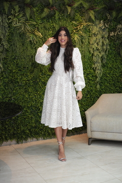 Vestido ladylike branco de gripir - comprar online