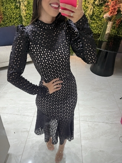 Vestido preto laser neoprene - comprar online
