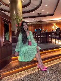 Vestido tule verde decote laco - comprar online