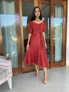 Vestido plissado vermelho - loja online