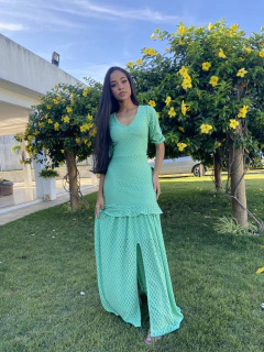 Vestido longo laiser verde na internet