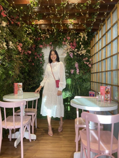 Vestido renda e tule off ( com detalhes em bico ) - comprar online