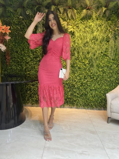 Vestido renda pink na internet
